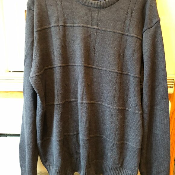 Saddlebred Men's Pullover Knit Sweater Crew Neck Big & Tall XLT Dark Blue - Picture 1 of 7